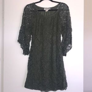 EUC Jody California Boho Army Green Lace Dress